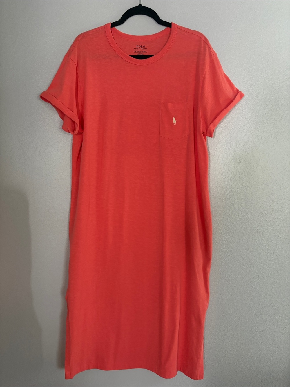 Polo by Ralph Lauren Coral Pocket Tee Midi Dress
